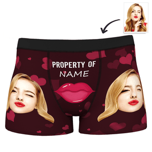 Custom Sexy Red Lips Boxer Shorts
