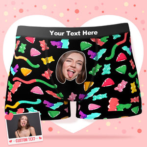 Custom Face Boxer Personalize XOXO Underwear Valentine's Gifts for Him - Gummy