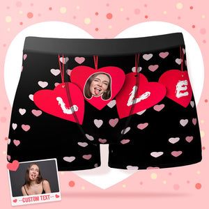 Custom Face Boxer Shorts personalised Photo Boxer Shorts Valentine's Day Gifts for Him - LOVE