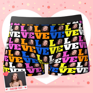 Custom Face Boxer Shorts personalised Photo Boxer Shorts Valentine's Day Gifts - Colorful Love