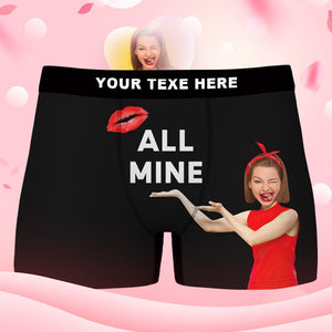 Custom Face Boxer Shorts personalised Photo Boxer Shorts Valentine's Day Gifts - All Mine