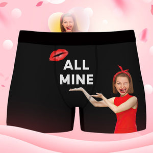Custom Face Boxer Shorts personalised Photo Boxer Shorts Valentine's Day Gifts - All Mine