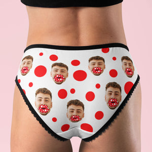 Custom Face Boxers Personalized Funny Lips Valentine's Day Gift For Her