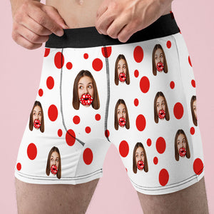Custom Face Lips Boxers Personalized Boxer Shorts Valentine's Day Gift For Lover