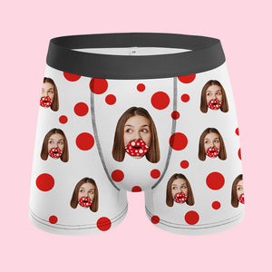 Custom Face Lips Boxers Personalized Boxer Shorts Valentine's Day Gift For Lover