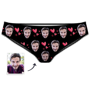 Custom Photo Panties for Women with Heart Sign