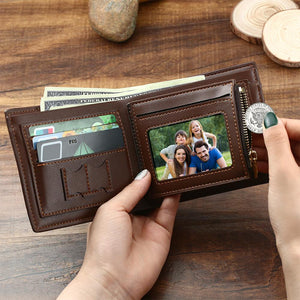 Father's Birthday Gift - Custom Photo Engraved Wallet
