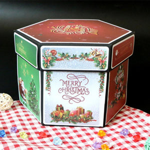 Diy Gift Photo Box Hexagon Multi-layer Explosion Box - Christmas