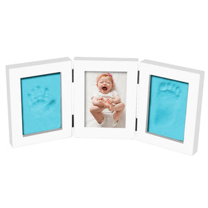 Folding Photo Frame Recording Newborn Handprint and Footprint Blue