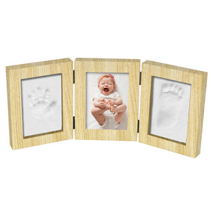 Folding Photo Frame Recording Newborn Handprint and Footprint White