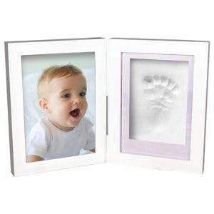 Folding Photo Frame Recording Newborn Footprint White