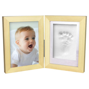 Folding Photo Frame Recording Newborn Footprint with White Mud