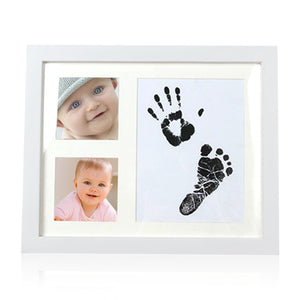 Photo Frames Recording Baby's Handprint and Footprint White
