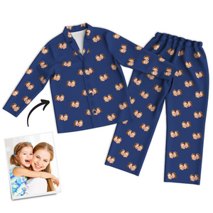 For Best Mom Multi-Color Custom Photo Long Sleeve Pajamas Sleepwear Nightwear