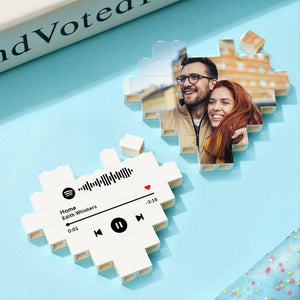 Custom Spotify Code Building Brick Personalized Photo Block Heart Shape - MadeMineUK