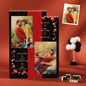 Custom Building Block Puzzle Vertical Building Photo Brick for Lover Happy Valentine's Day - MadeMineUK