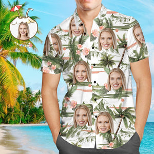Custom Face Personalised Hawaiian Shirt All Over Print Coconut Tree