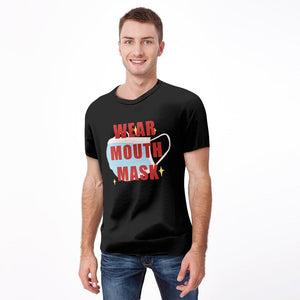 Man's T-shirt - Wear Mouth Mask Two Colors Available