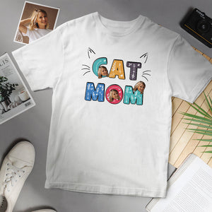 Custom Face T-shirt Personalised Cat Mom T Shirt