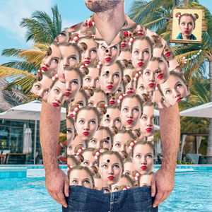 Custom Face Shirt Men's Hawaiian Shirt Face Mash