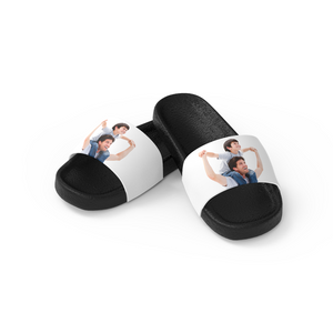 Custom Photo Men's Slide Sandals with Kids