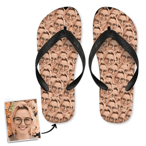 Custom Face Mash Photo Flip Flops Funny Sandals