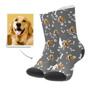 Photo Socks Custom Dog Face Socks With Text
