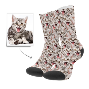 Custom Face Mash Cat Socks