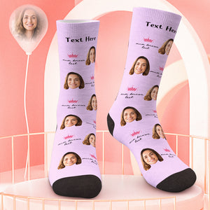 Personalised Mothers Day Photo Socks The Queen