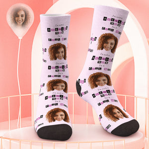 Personalised Mothers Day Photo Socks Gift for Cool Mum