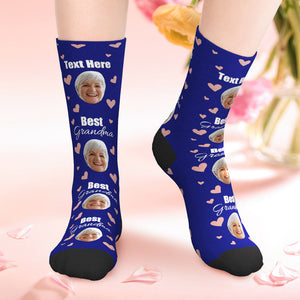 Custom Grandma Face Socks Mothers Day Gift