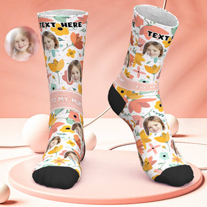 Custom Face Socks Personalized Photo Socks Gifts to My Mum - Tulip