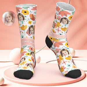 Custom Face Socks Personalized Photo Socks Gifts to My Mum - Tulip