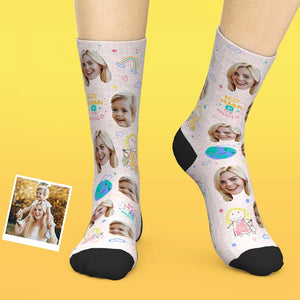 Custom Face Socks Add Pictures And Name Mother's Day Gift - Best Mummy In The World
