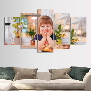 Custom Photo 5pcs Contemporary Oil Painting for Living Room Wall Art
