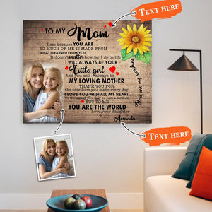 Custom Photo Wall Art Decor Personalised Name Painting Canvas Print Mother's Day Gift - To My Mom