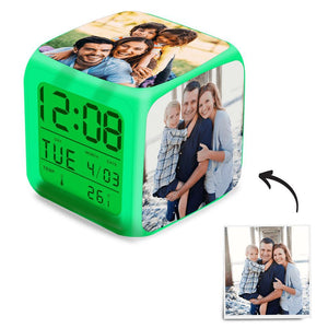 Custom Photo Alarm Clock Home Decoration Multiphoto Colorful Lights Family Gifts