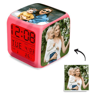 Multiphoto Alarm Clock Home Decoration Multiphoto Colorful Lights Gifts for Mum