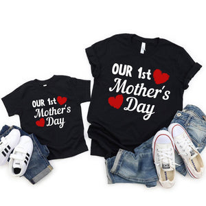 Mother's Day Parent-Child T-Shirt Matching Family Shirts Our First Mother's Day Gift