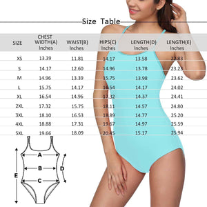 Custom Face Pink Background Funny Women's Slip One Piece Swimsuit