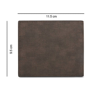 Men's Bifold Custom Inscription Photo Engraved Wallet - Coffee Leather