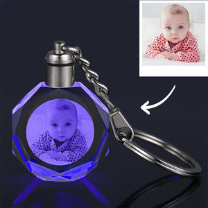 Custom Crystal Photo Keychain Cute Baby