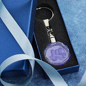 Custom Crystal Photo Keychain Family Gifts