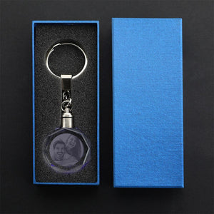 Custom Crystal Photo Keychain For Couple Lover