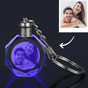 Custom Crystal Photo Keychain For Couple Lover