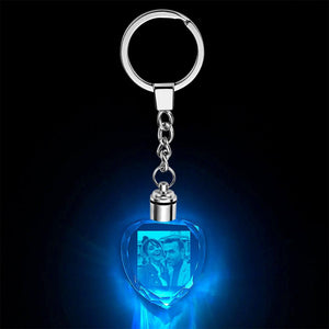 Custom Crystal Heart Photo Keychain For Mum