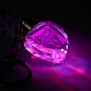 Custom Crystal Heart Photo Keychain - For Dad