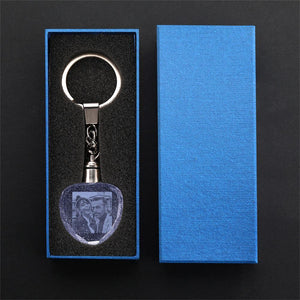 Custom Crystal Heart Photo Keychain For Mum