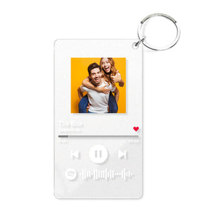 Spotify Glass Custom Scannable Keychain Spotify Code Music Plaque Keyring (2.1IN X 3.4IN)