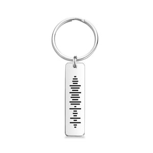 Custom Music Code Keychain Stainless Steel Silver The Best Holiday Gift for Him